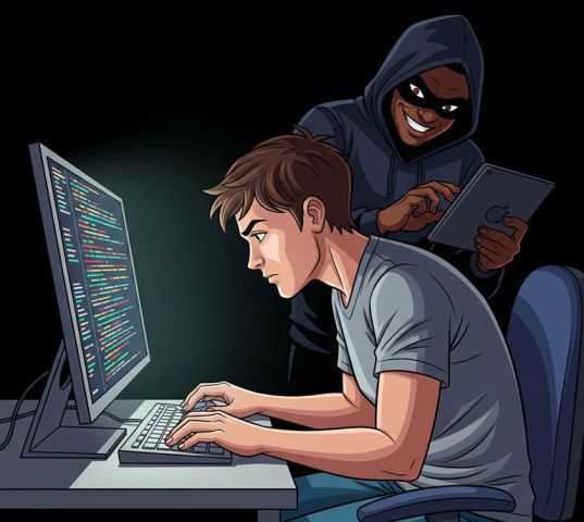 Hacker is stilling information of user from back side